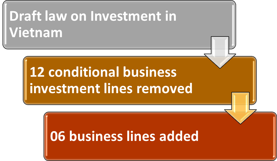 Draft law on Investment in Vietnam- 12 conditional business investment lines removed and 06 lines added