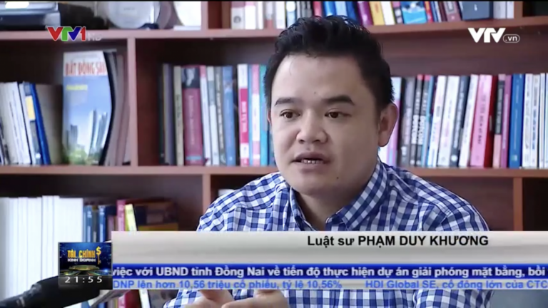 Vietnam National Television interviewed Lawyer Pham Duy Khuong about ...