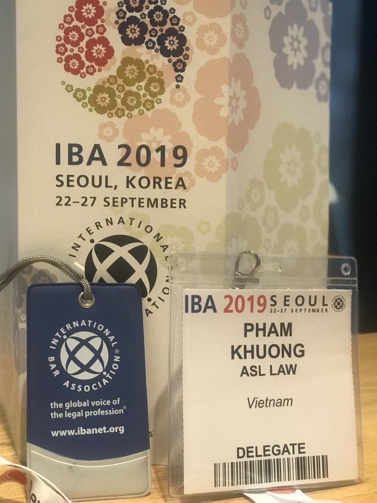 ASL LAW attended IBA 2019, Seoul. Vietnam International Law Firm. Vietnam Law Firm