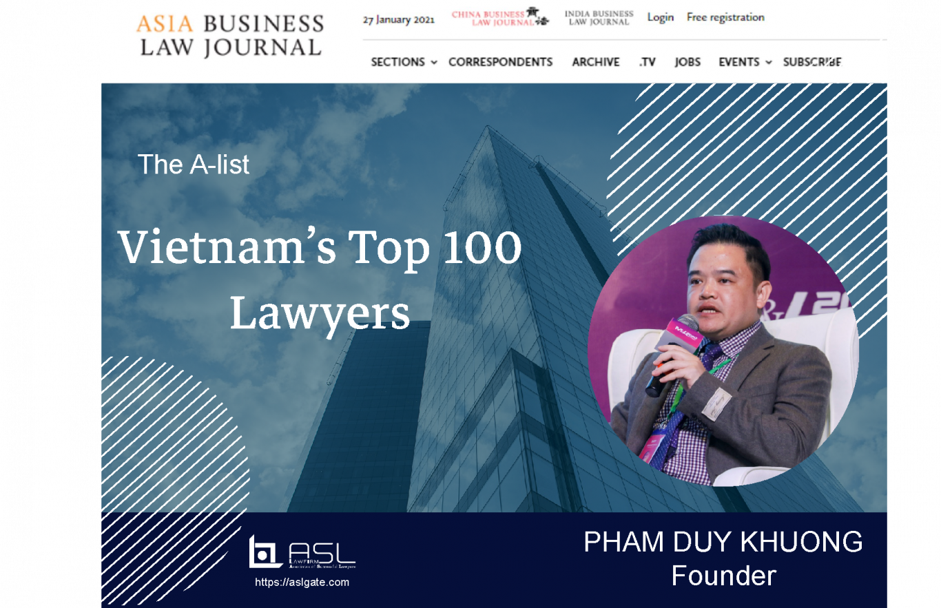 Lawyer Pham Duy Khuong is ranked the Top 100 Vietnamese Lawyers Top