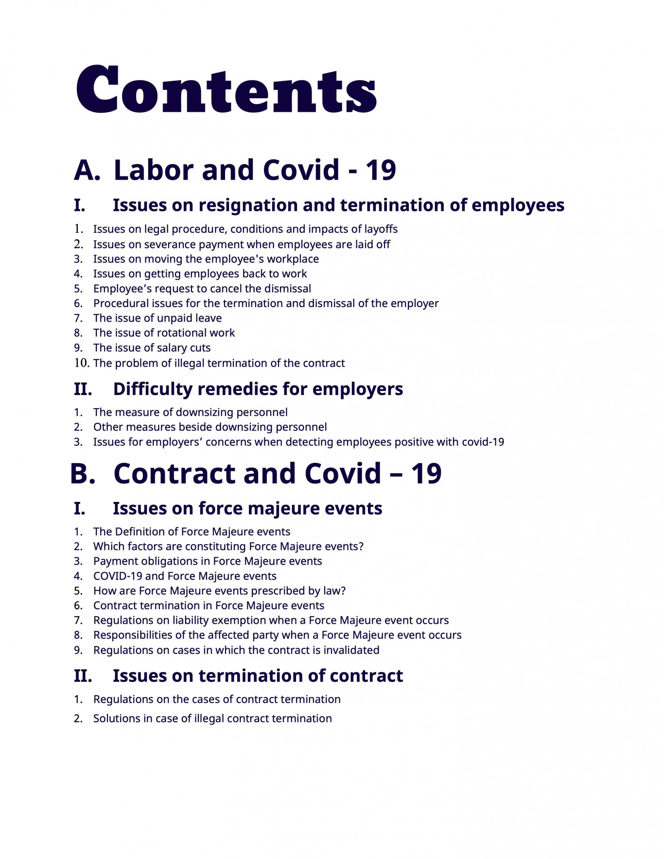 Content legal handbook for Covid in VIetnam