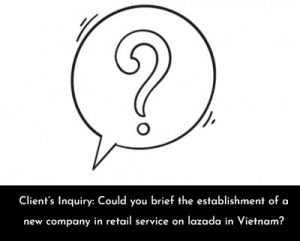 Could you brief the establishment of a new company in retail service on lazada in Vietnam, brief the establishment of a new company in retail service on lazada in Vietnam, the establishment of a new company in retail service on lazada in Vietnam, retail service on lazada in Vietnam,