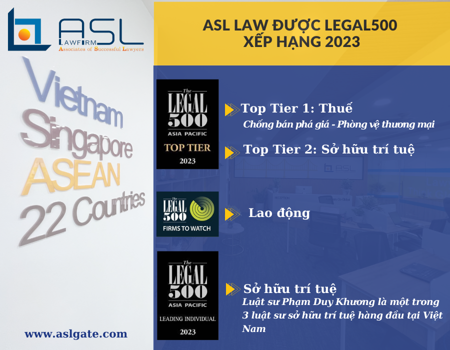 công ty luật ASL LAW được Legal500 xếp hạng là một trong các công ty luật hàng đầu năm 2023, Legal500 xếp hạng công ty luật ASL LAW , công ty luật ASL LAW được Legal500 xếp hạng , công ty luật hàng đầu năm 2023, công ty luật nổi bật theo Legal 500, công ty luật hàng đầu năm 2023 theo xếp hạng của Legal500, công ty luật hàng đầu năm 2023 theo Legal500, công ty luật hàng đầu năm 2023, công ty luật hàng đầu năm 2023 theo legal500, công ty luật thuế hàng đầu, công ty luật sở hữu trí tuệ hàng đầu, công ty luật sở hữu trí tuệ hàng đầu năm 2023, công ty luật sở hữu trí tuệ hàng đầu theo legal500, công ty luật sở hữu trí tuệ hàng đầu tại Việt Nam, bảng xếp hạng legal500, bảng xếp hạng legal500 năm 2023