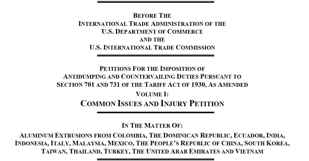 United States initiates anti-dumping investigation on aluminum extrusions and products made from aluminum from Vietnam, anti-dumping investigation on aluminum extrusions and products made from aluminum from Vietnam, United States initiates anti-dumping investigation on aluminum extrusions and products made from aluminum, aluminum extrusions and products made from aluminum from Vietnam,