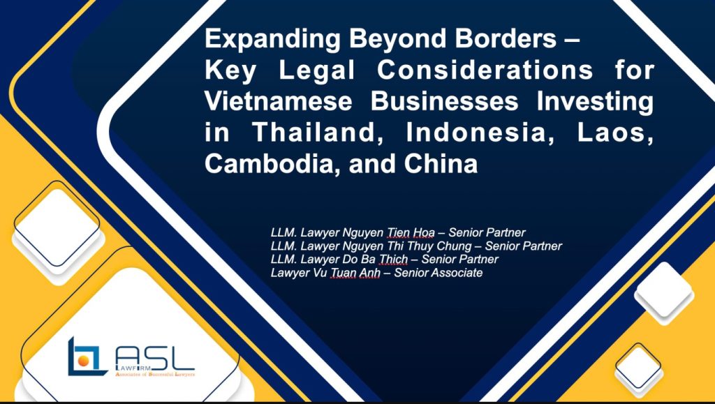 ASL LAW – Legal advice on business in Vietnam, ASEAN & 22 countries – Vietnam Law Firm – Business Law Firm in ASEAN