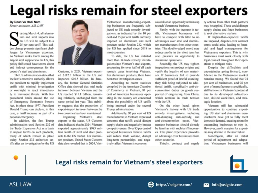 legal risks still challenge Vietnamese steel exporters in global markets, vietnamese steel companies face ongoing legal risks in exports, how legal issues impact Vietnam’s steel export industry today, compliance risks for Vietnam’s steel exporters under trade laws, legal barriers remain for Vietnam steel industry in trade disputes,