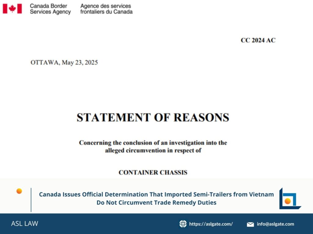 Canada rules Vietnam semi-trailers don’t evade duties, No circumvention: Canada decision on Vietnam trailers, Canada: Vietnam semi-trailers not violating trade remedies, Official ruling: Vietnam trailers comply with duty rules, Canada clears Vietnam semi-trailers in duty review,