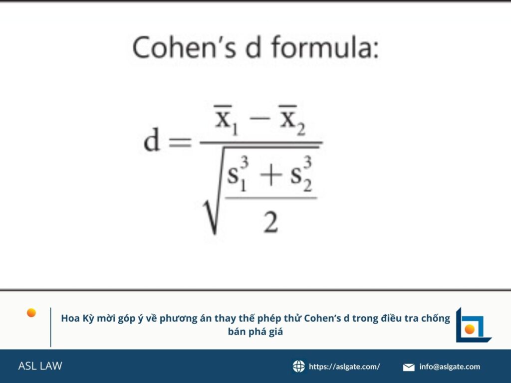 Hoa Kỳ lấy ý kiến thay thế kiểm định Cohen’s d, Mỹ mời góp ý phương pháp mới thay Cohen’s d, Tham vấn về thay thế Cohen’s d trong điều tra chống phá giá, Hoa Kỳ tìm phương án thay Cohen’s d trong chống phá giá, Góp ý phương pháp thay thế kiểm định Cohen’s d của Mỹ,