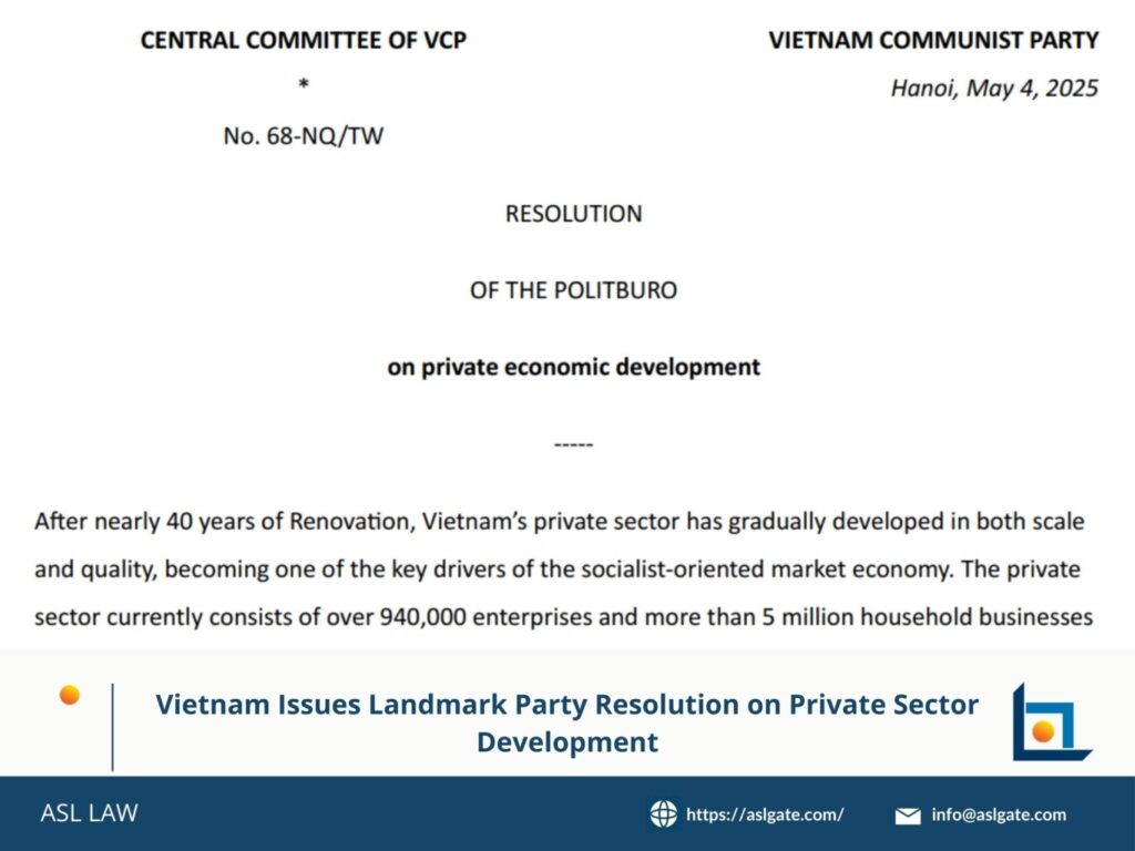 Vietnam issues landmark party resolution on private sector development, new Vietnam resolution aims to boost private sector growth, private sector in Vietnam gets boost from party resolution, Vietnam party outlines new direction for private sector reform, landmark Vietnam resolution focuses on domestic private enterprise expansion,