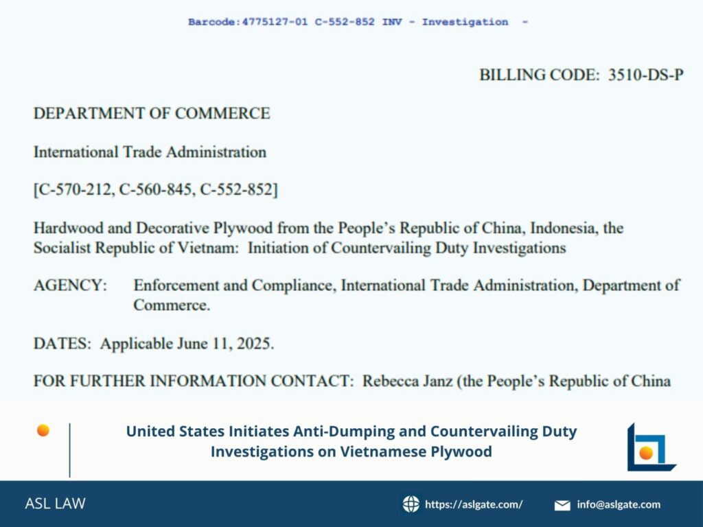 ASL LAW reports U.S. investigation on Vietnamese plywood exports