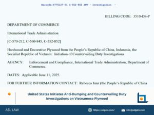 ASL LAW reports U.S. investigation on Vietnamese plywood exports