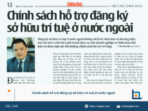 Việt Nam hỗ trợ đăng ký sở hữu trí tuệ ở nước ngoài.