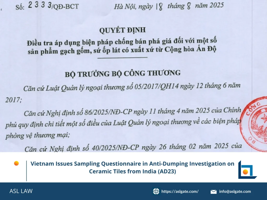 ASL LAW's guide to Vietnam AD23 ceramic tile investigation