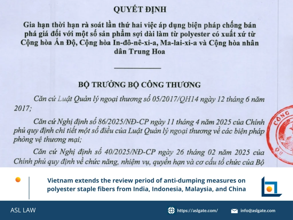 ASL LAW analysis on extended anti-dumping review of polyester staple fibers