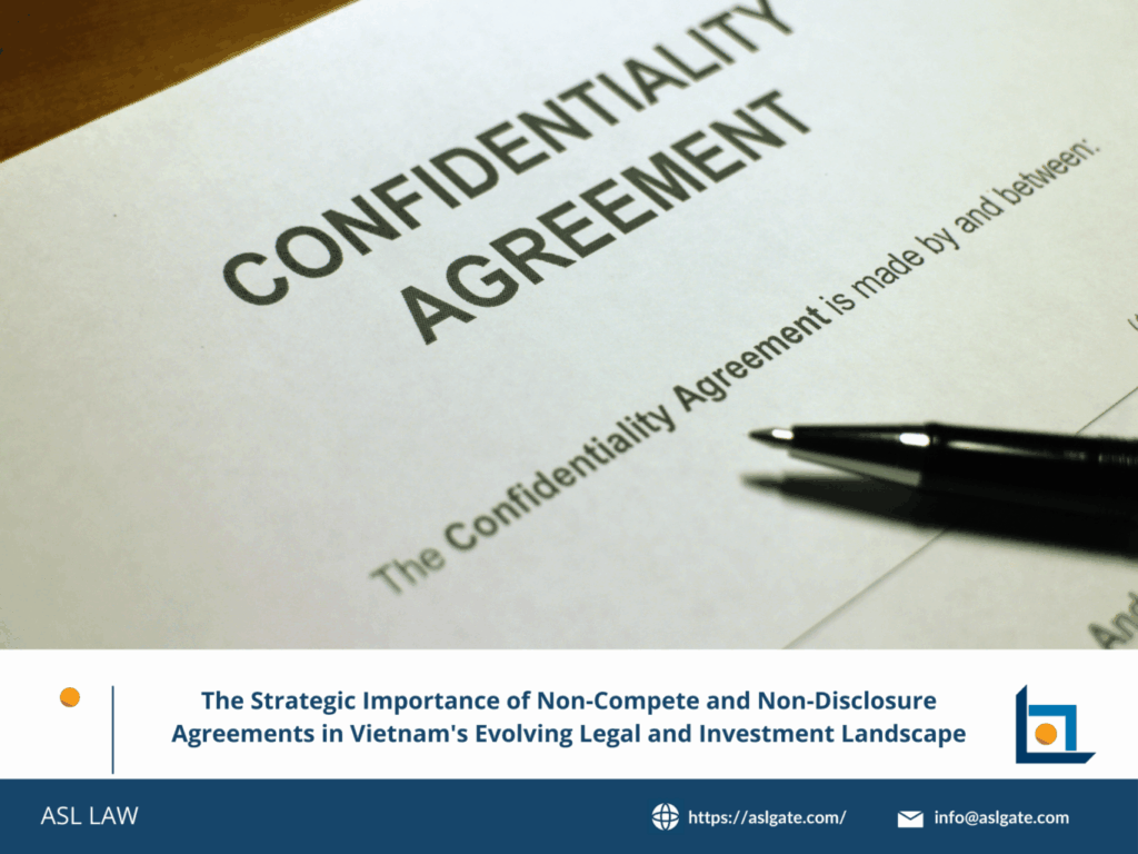 Business partners signing NDA agreement in Vietnam office
