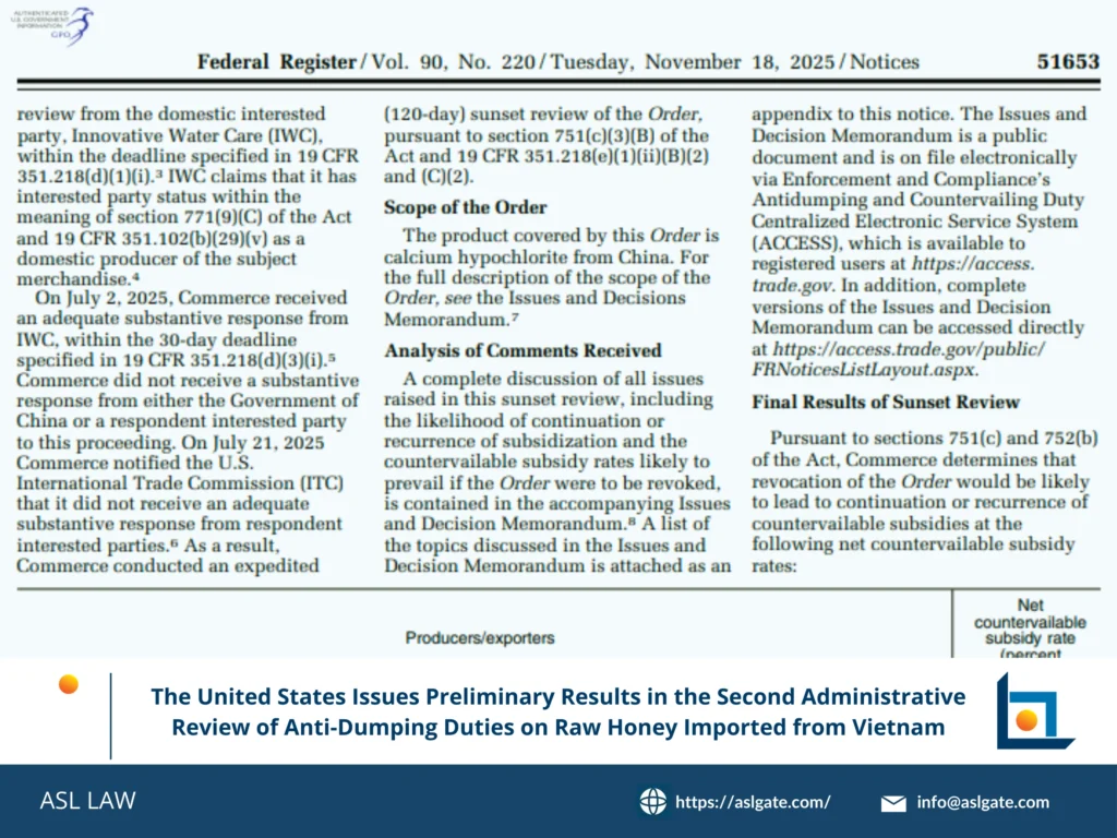 US administrative review process for honey anti-dumping duties - ASL LAW.