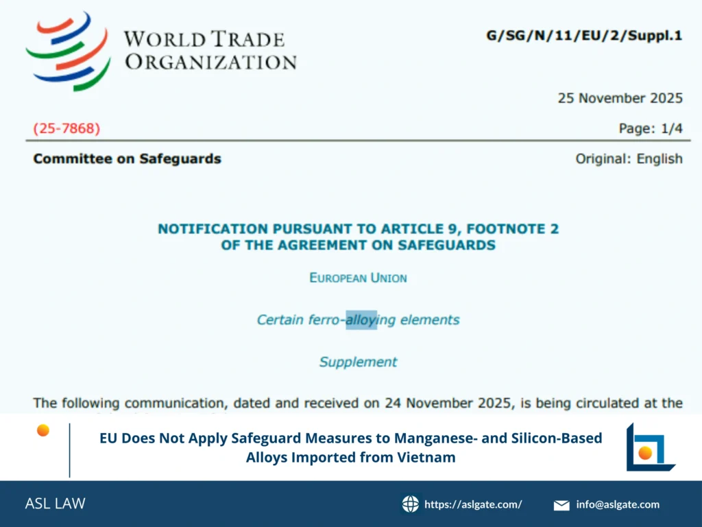 EU safeguard measures decision on Vietnamese alloys - ASL LAW.