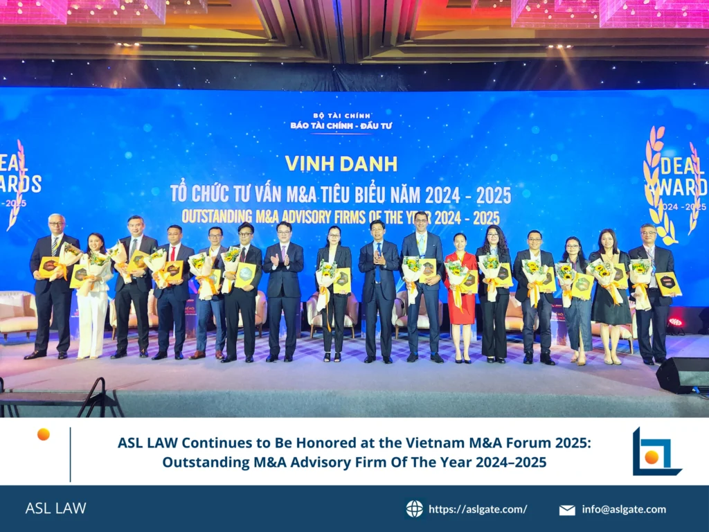 Outstanding M&A Advisory Firm, ASL LAW award, Vietnam M&A Forum 2025, legal advisory excellence, M&A market Vietnam