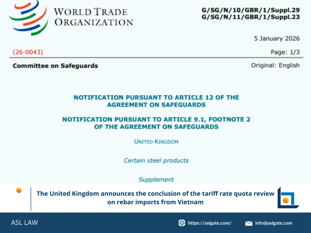 UK announces conclusion of tariff rate quota review on rebar imports from Vietnam, UK-Vietnam steel trade, Department for Business and Trade decision
