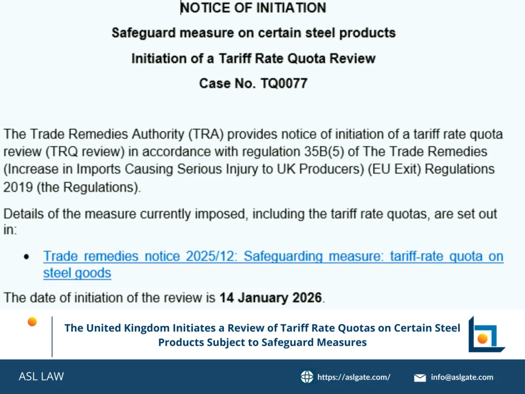 Overview of the UK's tariff rate quota system and current safeguard measures on steel imports from key trading partners.