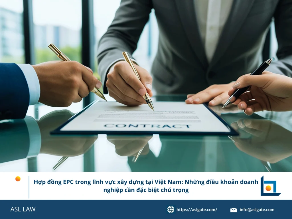 Hướng dẫn trực quan chi tiết của ASL LAW phân tích các điều khoản phân bổ rủi ro quan trọng trong hợp đồng EPC xây dựng tại Việt Nam.