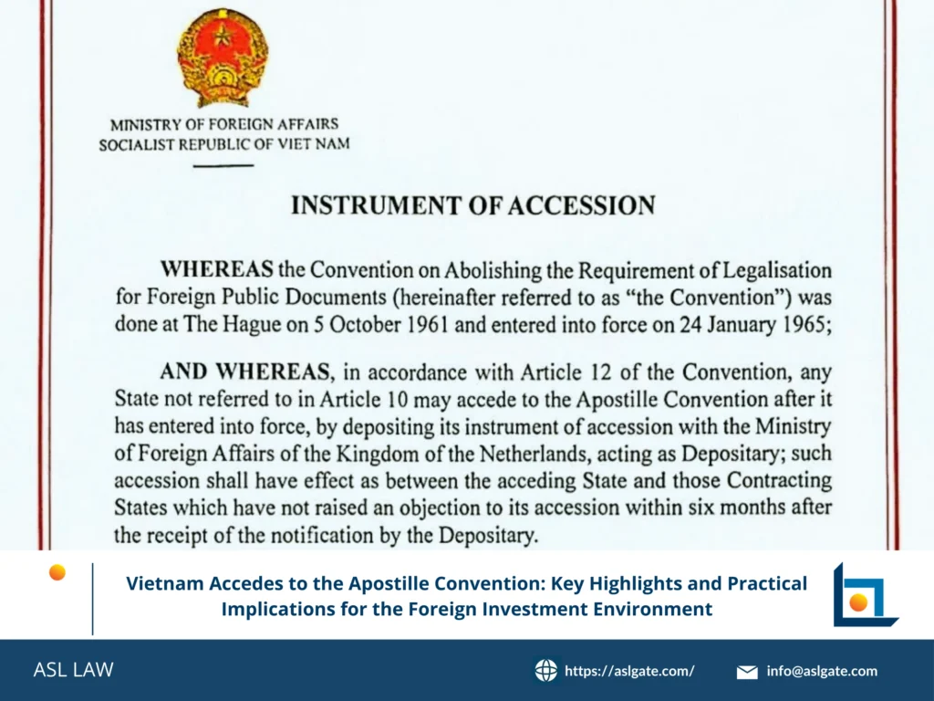 Infographic comparing the old document legalization process vs. the new Apostille process for use in Vietnam.