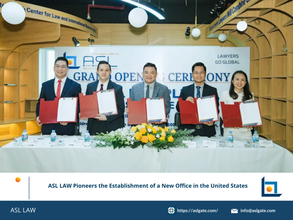 ASL LAW leadership team and partners celebrating the official opening of the firm's new United States office at a ribbon-cutting ceremony, Vietnamese law firm in the United States, Vietnamese law firm in the U.S., Legal consulting in the United States, Legal advisory services in the United States, Legal consultancy in the U.S., Legal advisory in the U.S., The first Vietnamese law firm in the United States, The first Vietnamese law firm in the U.S., ASL LAW in the United States, ASL LAW in the U.S., ASL LAW office in the United States, ASL LAW office in the U.S.