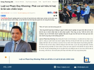 Luật sư Phạm Duy Khương của ASL LAW phát biểu tại hội thảo về chiến lược sở hữu trí tuệ là tài sản chiến lược