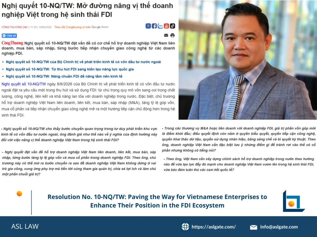 ASL LAW policy advisors analyzing Resolution 10-NQ/TW and its impact on Vietnamese enterprises in the FDI ecosystem at Hanoi office