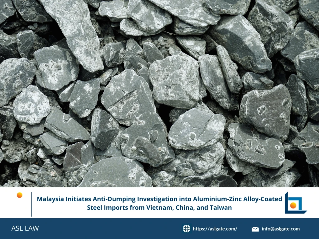 ASL LAW trade remedy attorneys analyzing Malaysia's anti-dumping investigation on aluminium-zinc alloy-coated steel imports from Vietnam, China, and Taiwan at Hanoi office