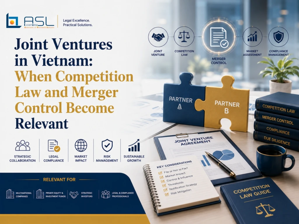 ASL LAW competition and M&A attorneys advising foreign investors on joint venture merger control obligations and economic concentration notification requirements under Vietnam Competition Law at Hanoi office