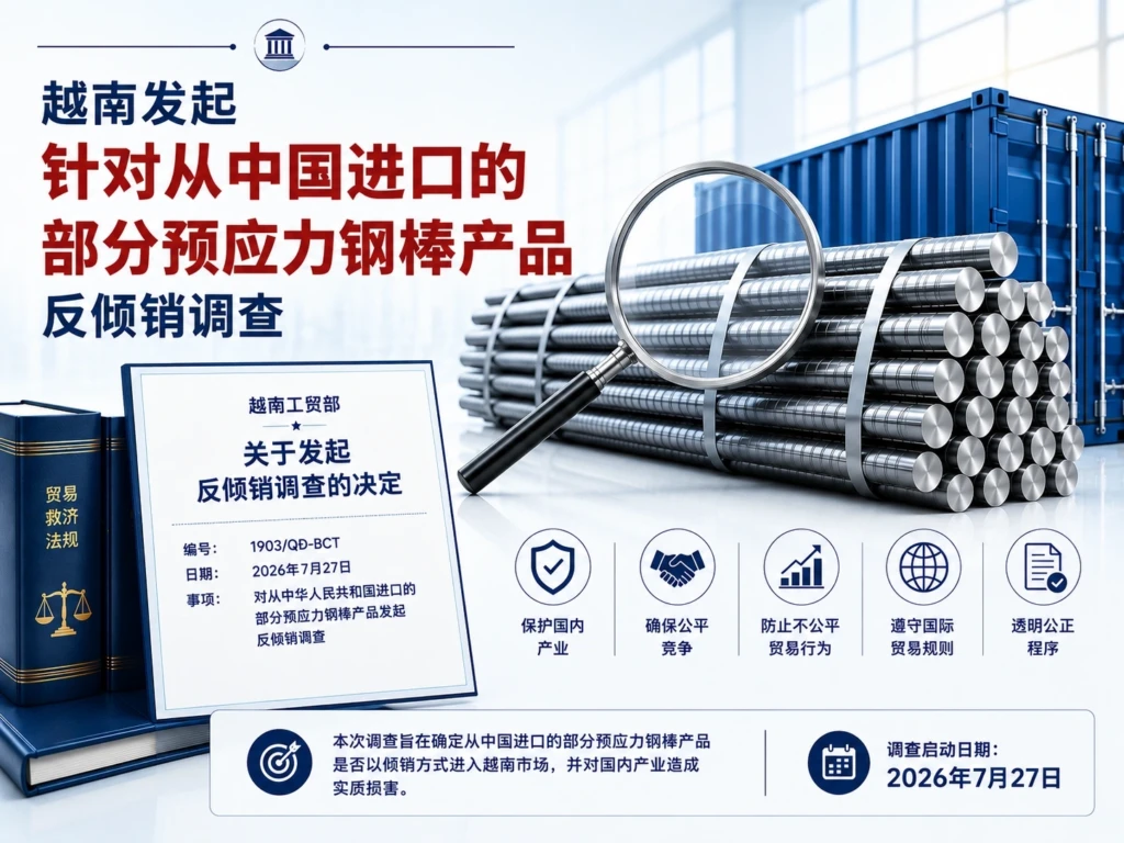 ASL LAW河内办公室贸易救济律师团队，正在分析越南工贸部对原产于中国的预应力钢棒反倾销立案公告及中国企业应诉策略