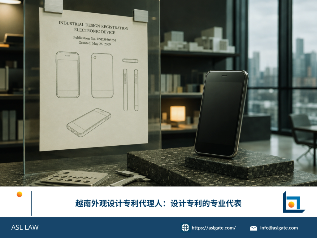 ASL LAW外观设计专利代理人在河内办公室为客户讲解越南外观设计专利申请流程与保护策略。