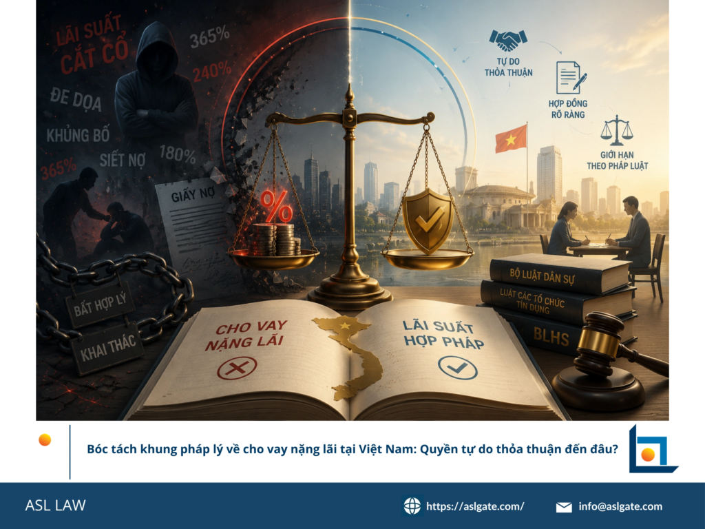 ASL LAW luật sư tư vấn pháp lý về khung pháp lý cho vay nặng lãi và giới hạn quyền tự do thỏa thuận tại văn phòng Hà Nội.