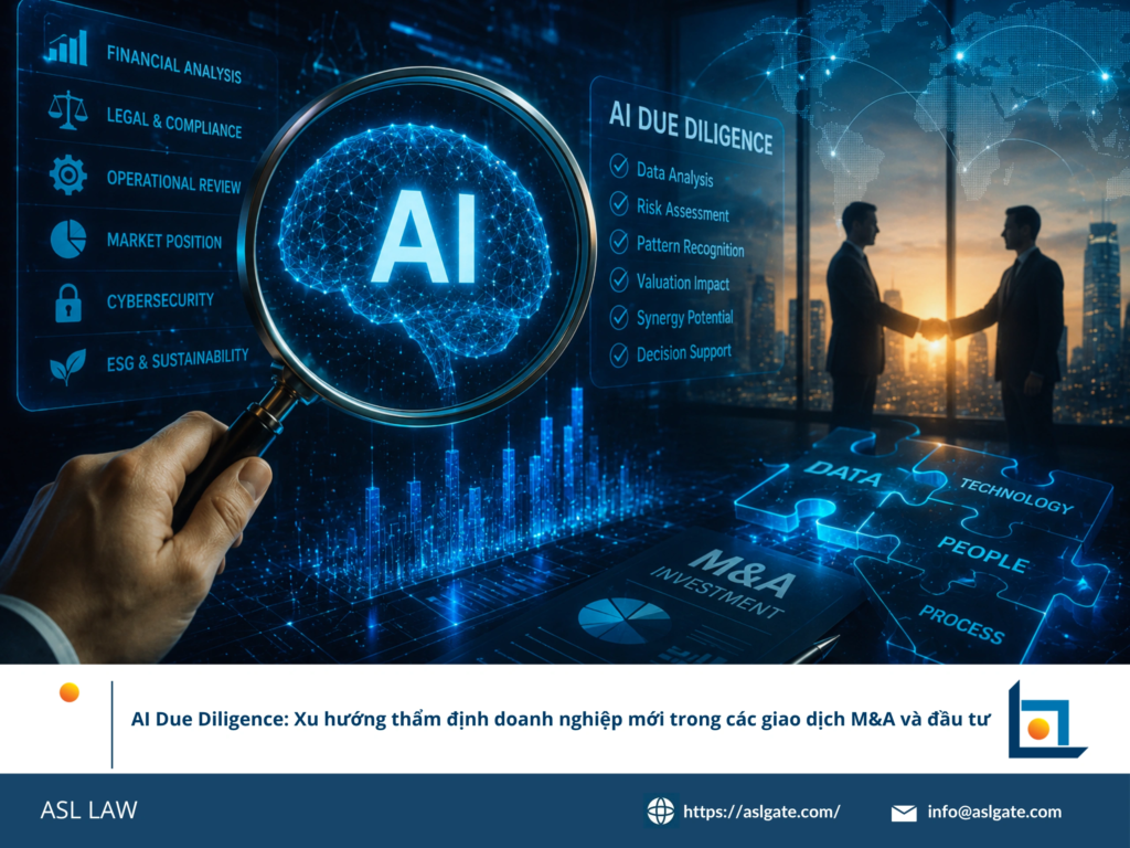 ASL LAW luật sư công nghệ và sở hữu trí tuệ phân tích xu hướng AI Due Diligence trong các giao dịch M&A và đầu tư tại văn phòng Hà Nội.
