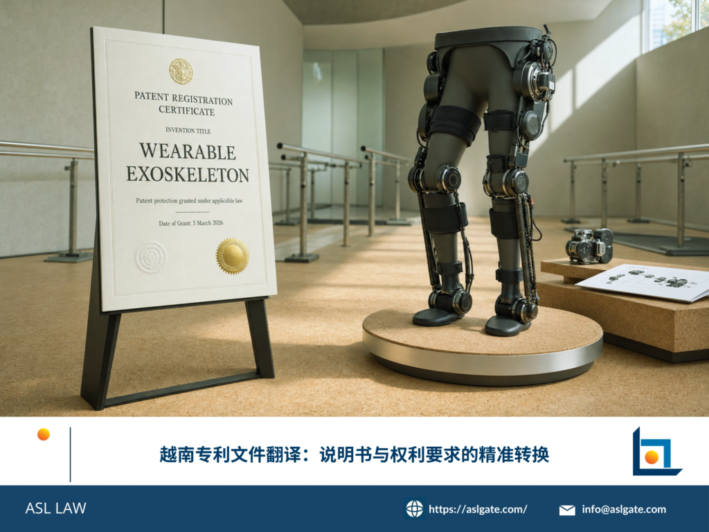 ASL LAW专利代理人向企业客户展示越南三类专利证书并讲解其保护范围与期限差异。