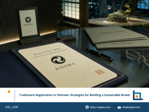 ASL LAW trademark attorneys presenting brand strategy and trademark protection solutions to a business client at Hanoi office.