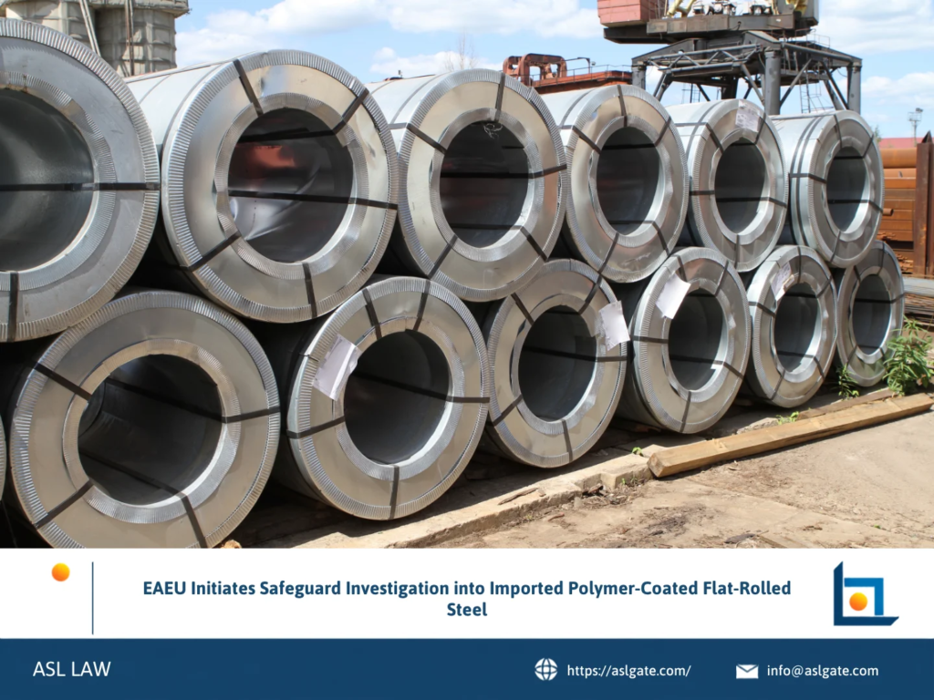 ASL LAW trade remedy attorneys analyzing the EAEU's safeguard investigation initiation on imported polymer-coated flat-rolled steel at Hanoi office.