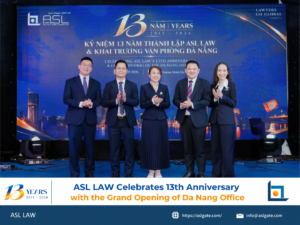 ASL LAW partners and staff celebrating the firm's 13th anniversary and grand opening of the Da Nang office.