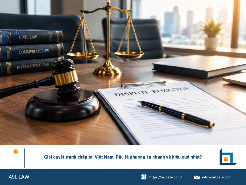 ASL LAW luật sư giải quyết tranh chấp so sánh phương án hòa giải, trọng tài và tố tụng tòa án cho khách hàng tại văn phòng TP.HCM.