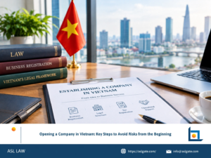 ASL LAW corporate attorneys guiding a foreign investor through key steps to open a company in Vietnam and avoid risks at Ho Chi Minh City office.