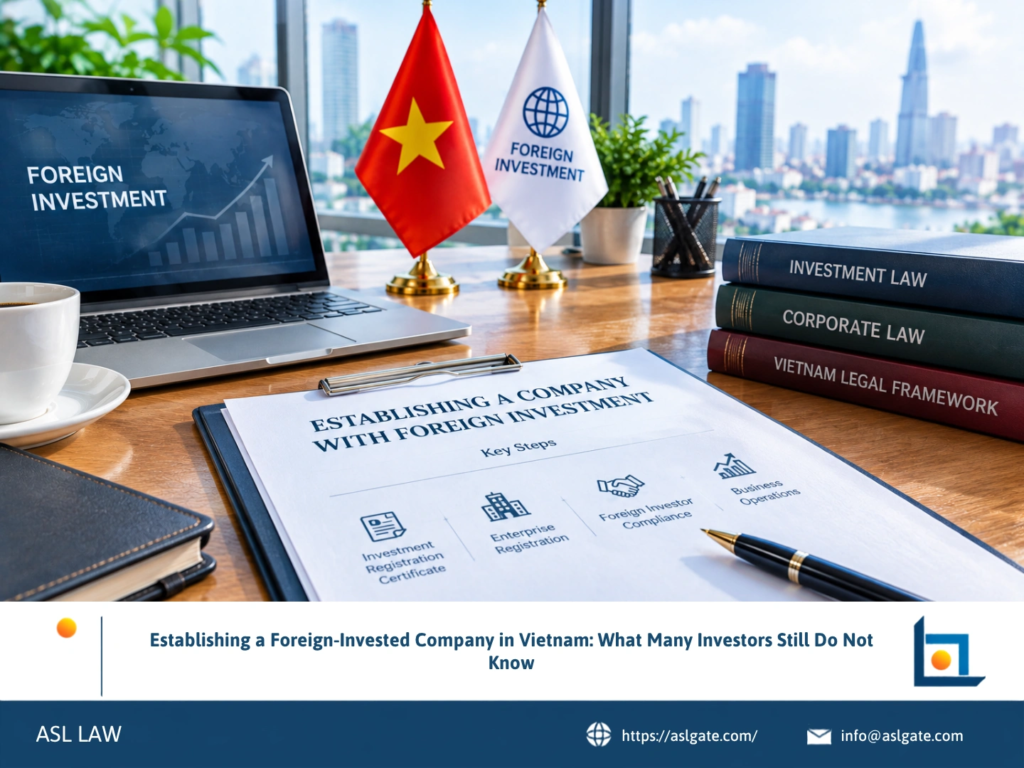 ASL LAW corporate attorneys advising foreign investors on key insights for establishing a foreign-invested company in Vietnam at Ho Chi Minh City office.