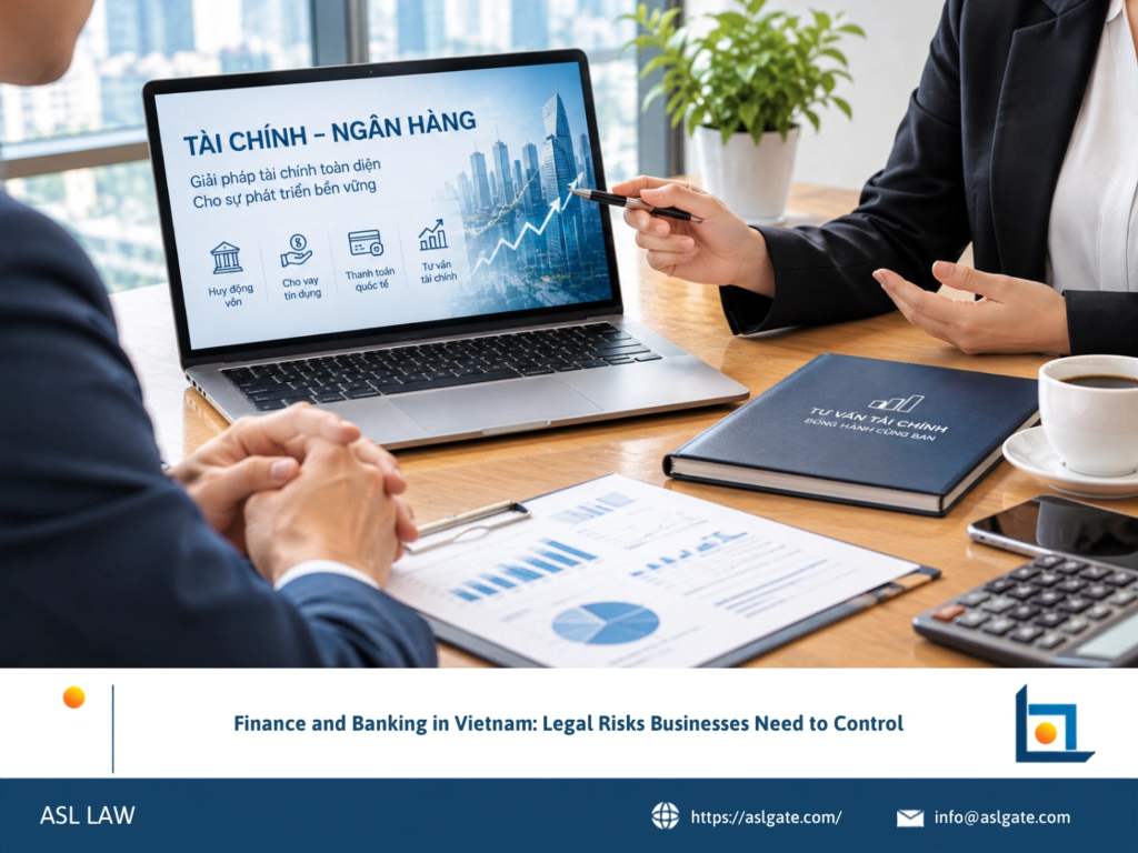 ASL LAW banking and finance attorneys analyzing legal risks and compliance requirements for businesses in Vietnam at Ho Chi Minh City office.