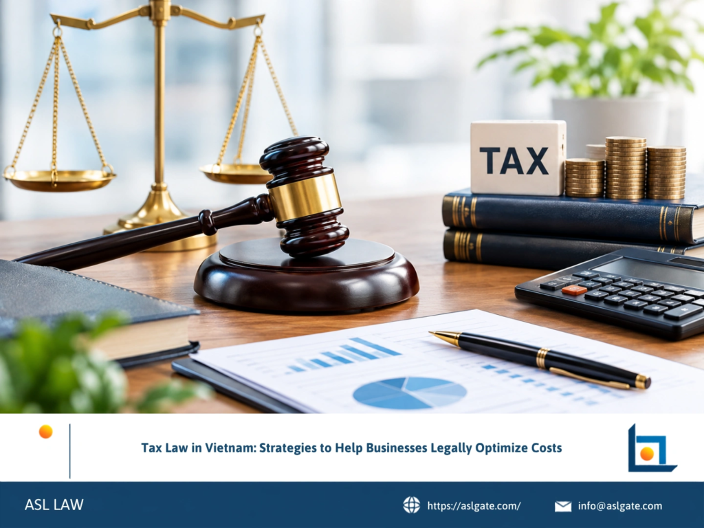 ASL LAW tax consultants presenting legal tax optimization strategies to business clients at Ho Chi Minh City office.