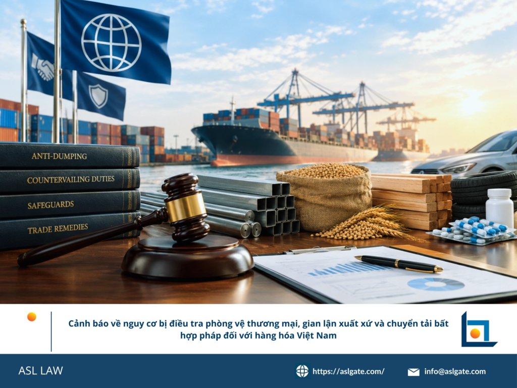 ASL LAW chuyên gia phòng vệ thương mại phân tích các nguy cơ điều tra phòng vệ thương mại, gian lận xuất xứ và chuyển tải bất hợp pháp đối với hàng hóa Việt Nam tại văn phòng Hà Nội.