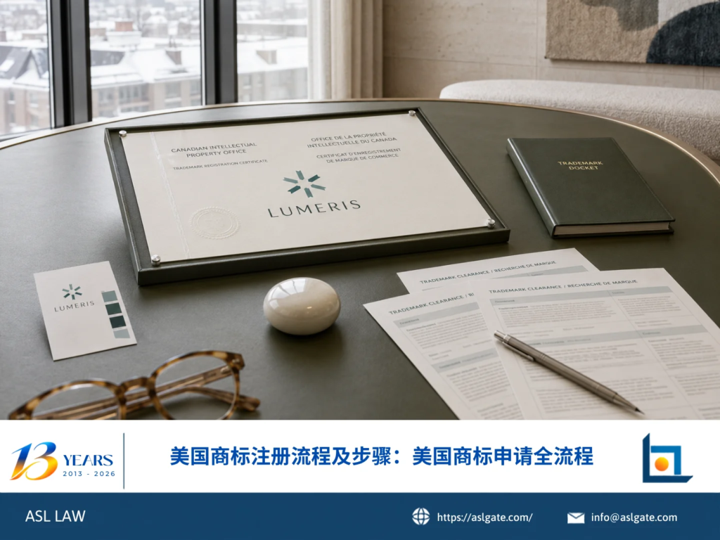 ASL LAW商标代理人在河内办公室向企业客户讲解美国商标注册流程与全流程步骤。